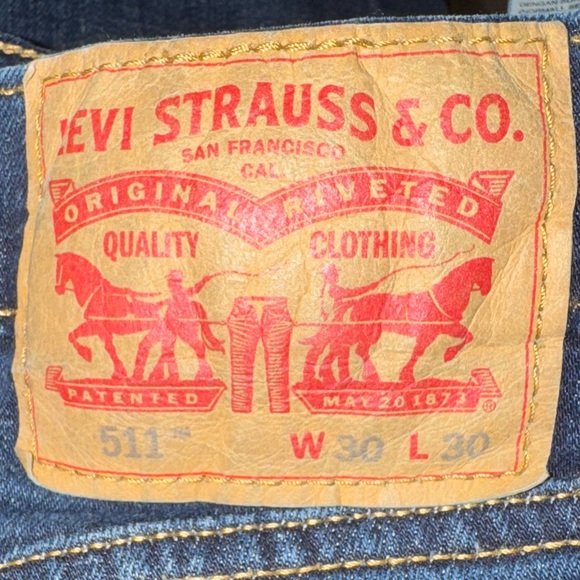 Levi's 511 Dark Blue Straight Men's Jeans. Size 30x30 - Picture 3 of 5